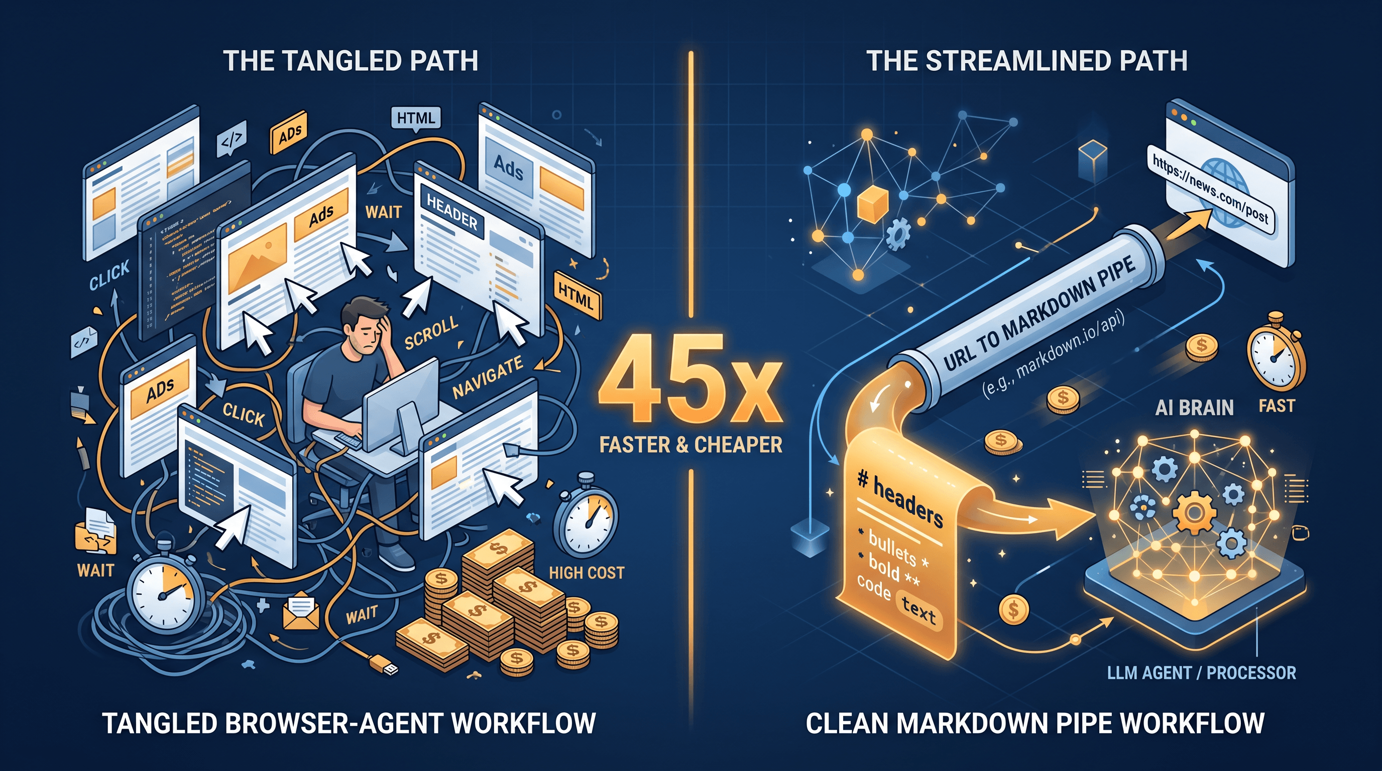 URL to Markdown for AI Agents: 45x Cheaper Than Computer Use